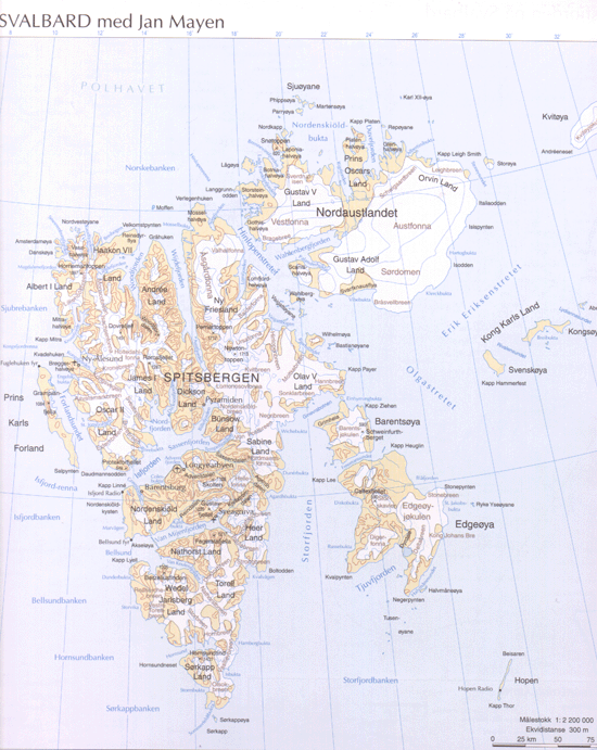 kart svalbard med jan mayen